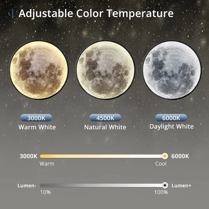 Dimmable Moon Wall Lights